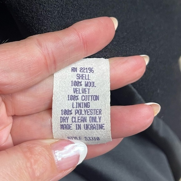 Vintage Herman Kay Wool Velvet Long Winter Outdoors Y2K Coat Size 14 - Picture 6 of 8